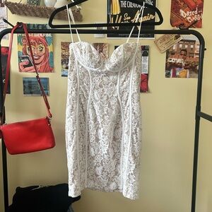 Angel Biba White Lace Mini Dress